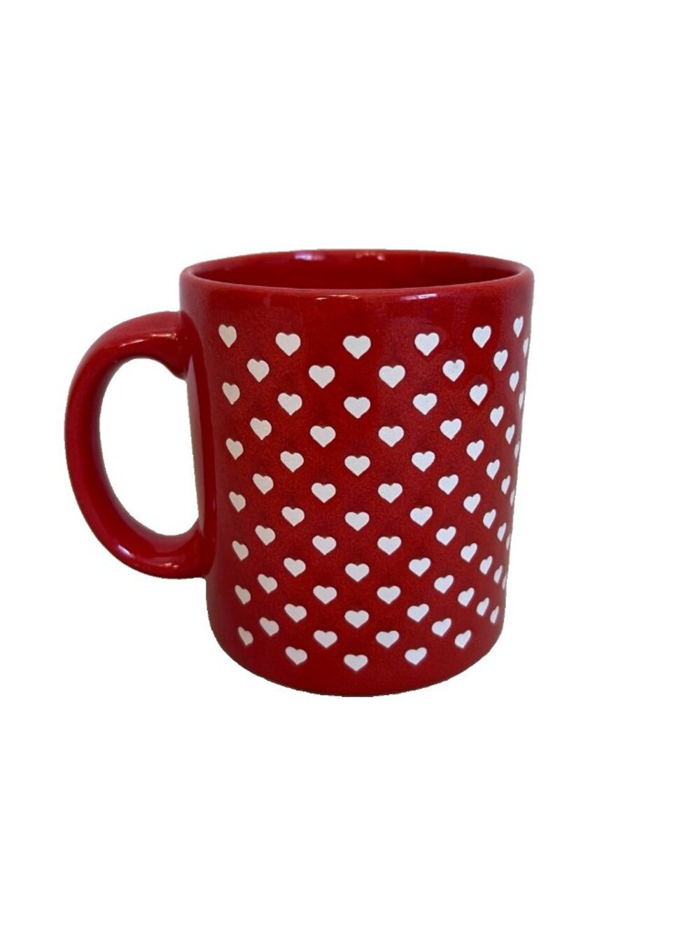 Vintage Waechtersbach West Germany Red & White Hearts Coffee Mug Ceramic Cup Val